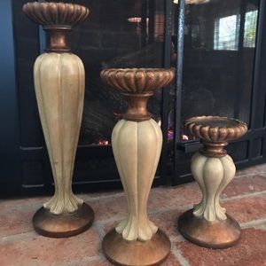 Pedestal Candle Holders Trio
